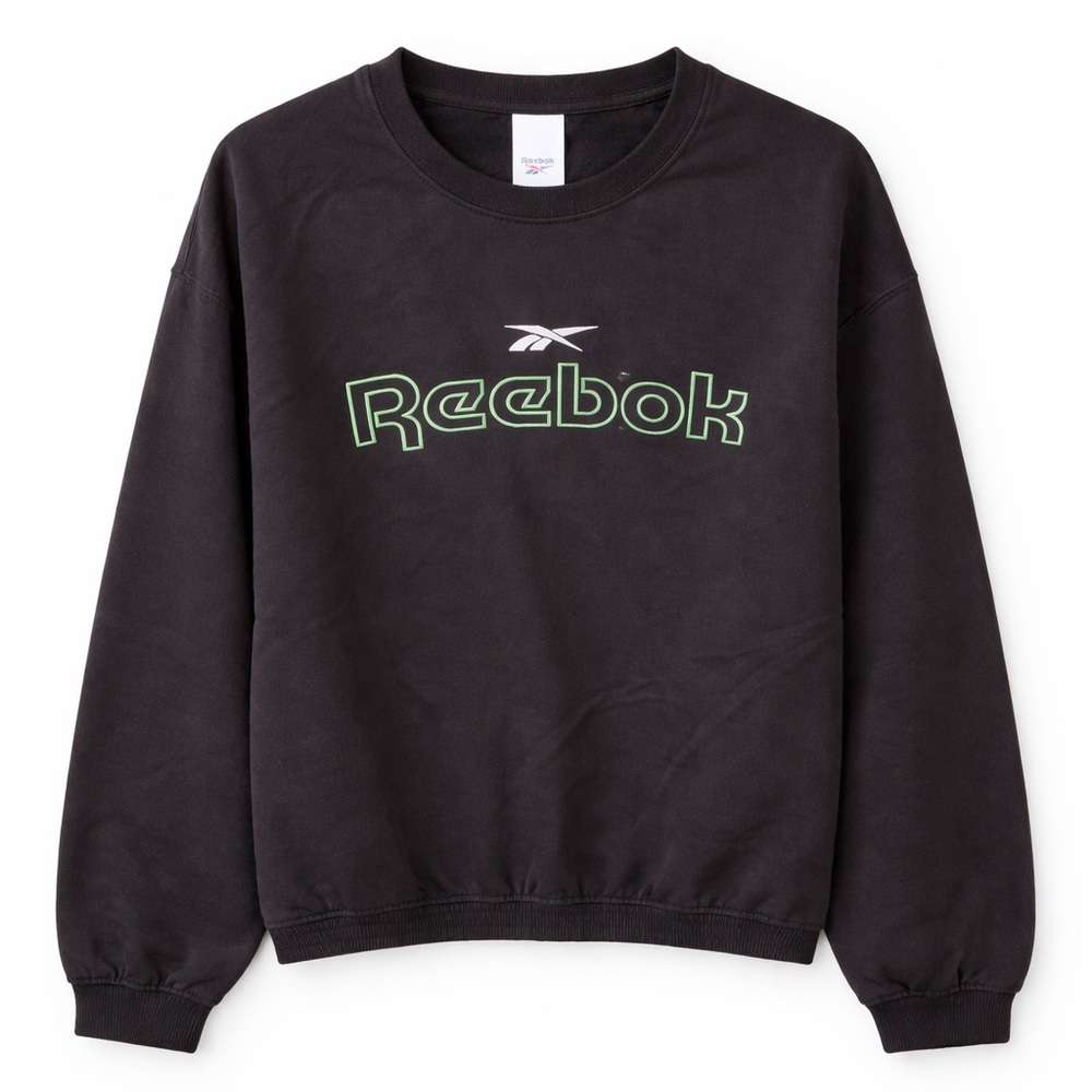 Retro Reebok Black Crewneck Windbreaker